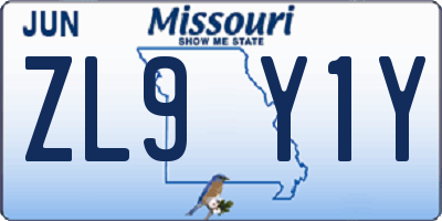 MO license plate ZL9Y1Y