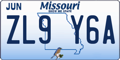 MO license plate ZL9Y6A