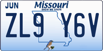MO license plate ZL9Y6V