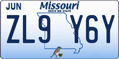 MO license plate ZL9Y6Y