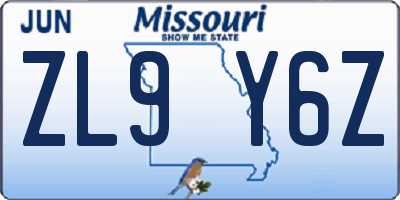 MO license plate ZL9Y6Z