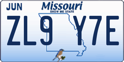 MO license plate ZL9Y7E
