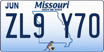 MO license plate ZL9Y7O