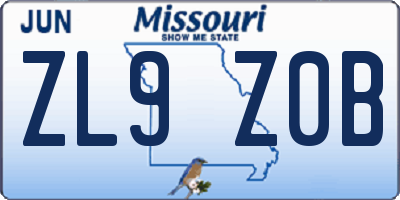 MO license plate ZL9Z0B