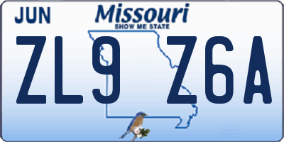 MO license plate ZL9Z6A