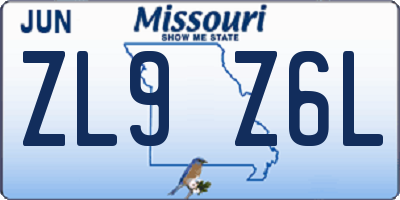 MO license plate ZL9Z6L