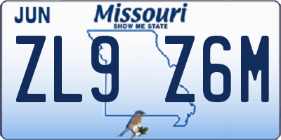 MO license plate ZL9Z6M