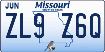 MO license plate ZL9Z6Q