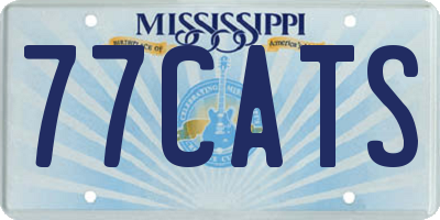 MS license plate 77CATS