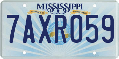 MS license plate 7AXR059