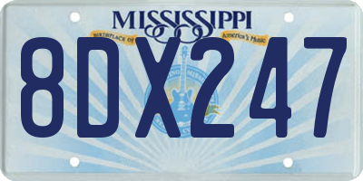 MS license plate 8DX247