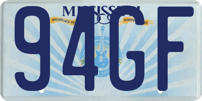 MS license plate 94GF