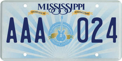 MS license plate AAA024