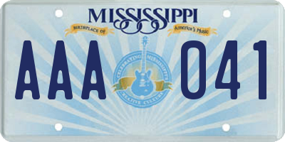 MS license plate AAA041