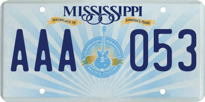 MS license plate AAA053