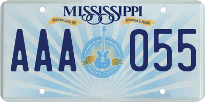 MS license plate AAA055