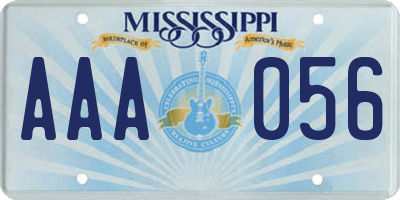 MS license plate AAA056