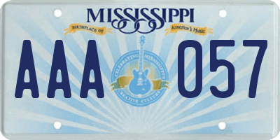 MS license plate AAA057