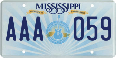 MS license plate AAA059