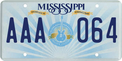 MS license plate AAA064