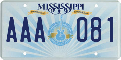 MS license plate AAA081