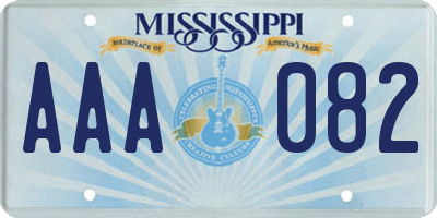 MS license plate AAA082