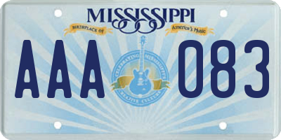 MS license plate AAA083