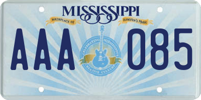 MS license plate AAA085