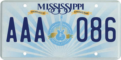 MS license plate AAA086