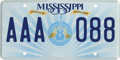 MS license plate AAA088