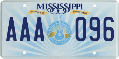 MS license plate AAA096