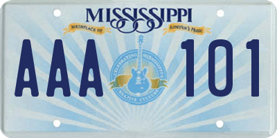 MS license plate AAA101