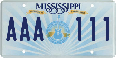 MS license plate AAA111