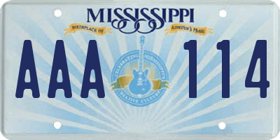 MS license plate AAA114