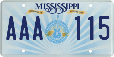 MS license plate AAA115