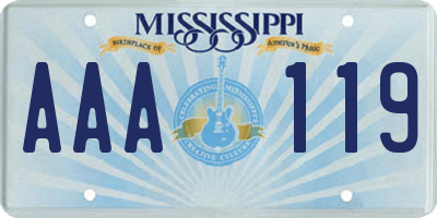 MS license plate AAA119