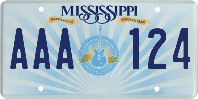 MS license plate AAA124