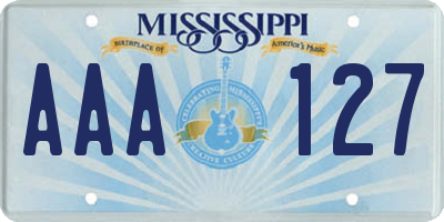 MS license plate AAA127