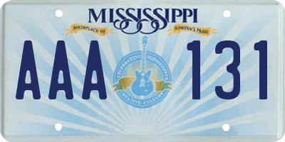 MS license plate AAA131