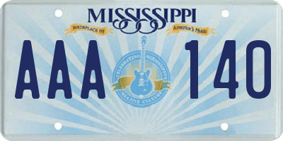 MS license plate AAA140