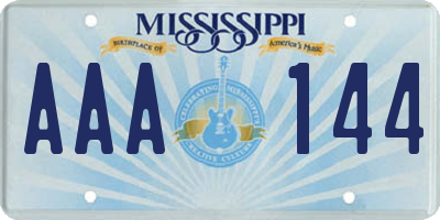 MS license plate AAA144