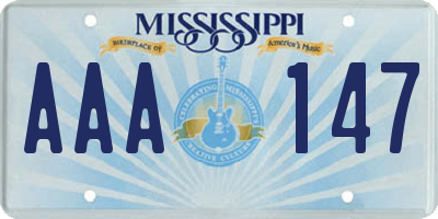 MS license plate AAA147
