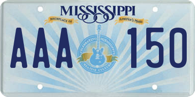 MS license plate AAA150