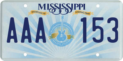 MS license plate AAA153