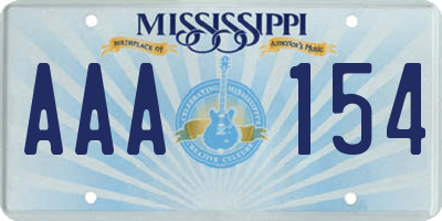 MS license plate AAA154