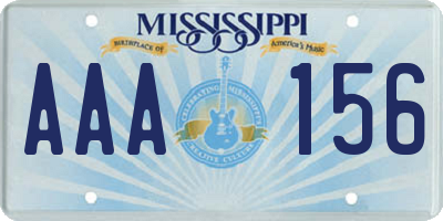 MS license plate AAA156