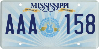 MS license plate AAA158