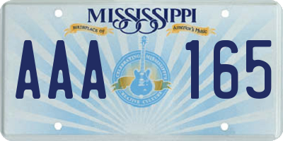 MS license plate AAA165