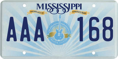 MS license plate AAA168