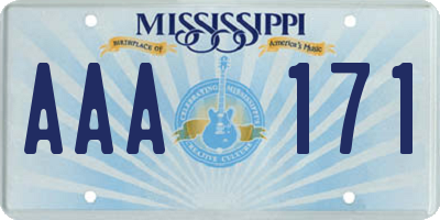 MS license plate AAA171